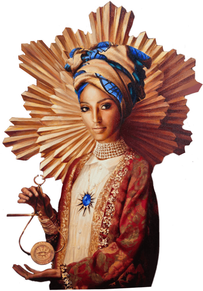 Pintura de um casal em um balanço